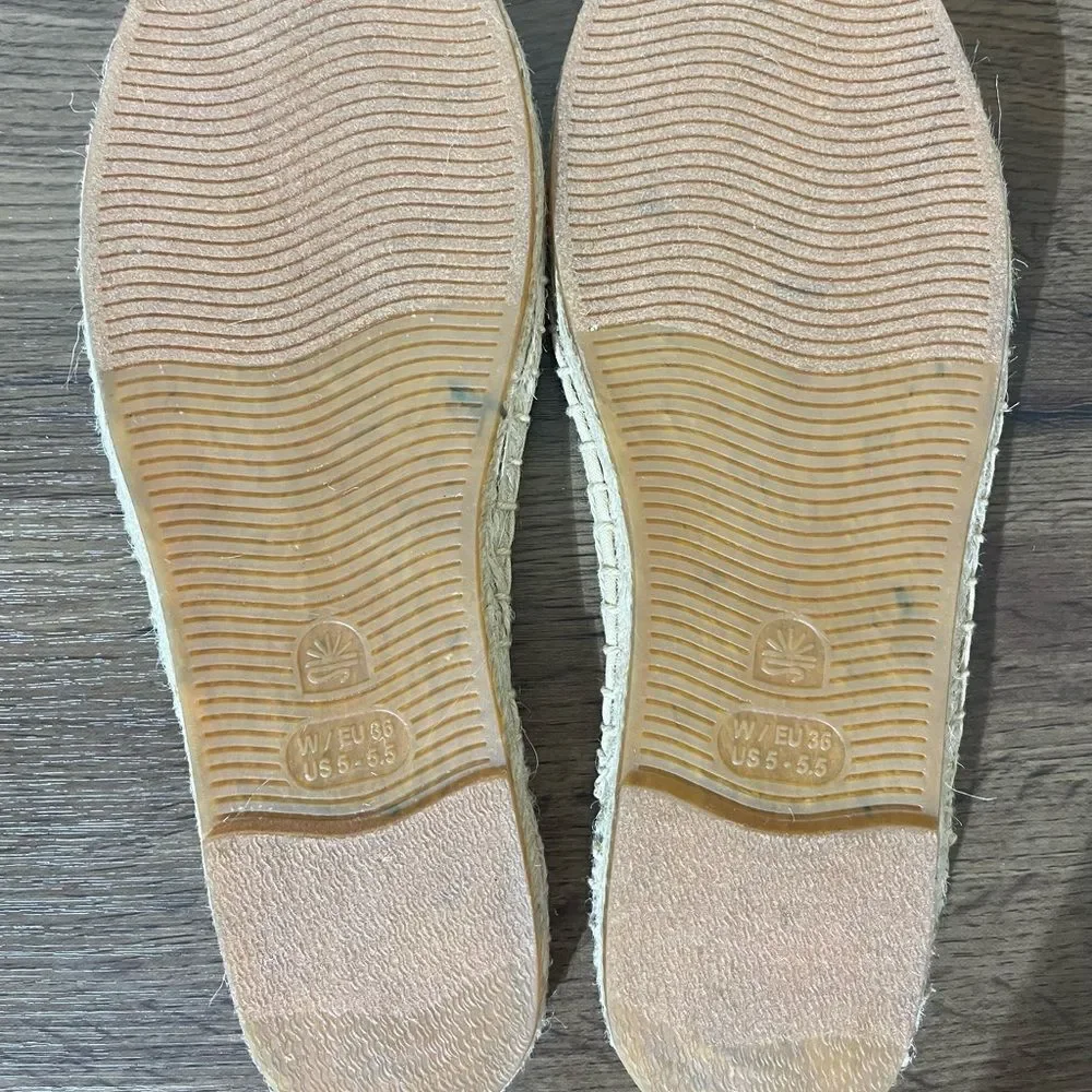 Soludos Cream Espadrille Slip-Ons